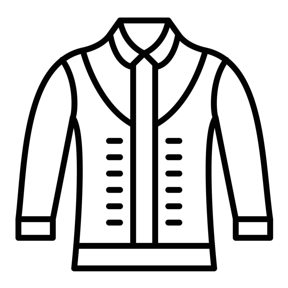 ícone de linha de jaqueta vetor