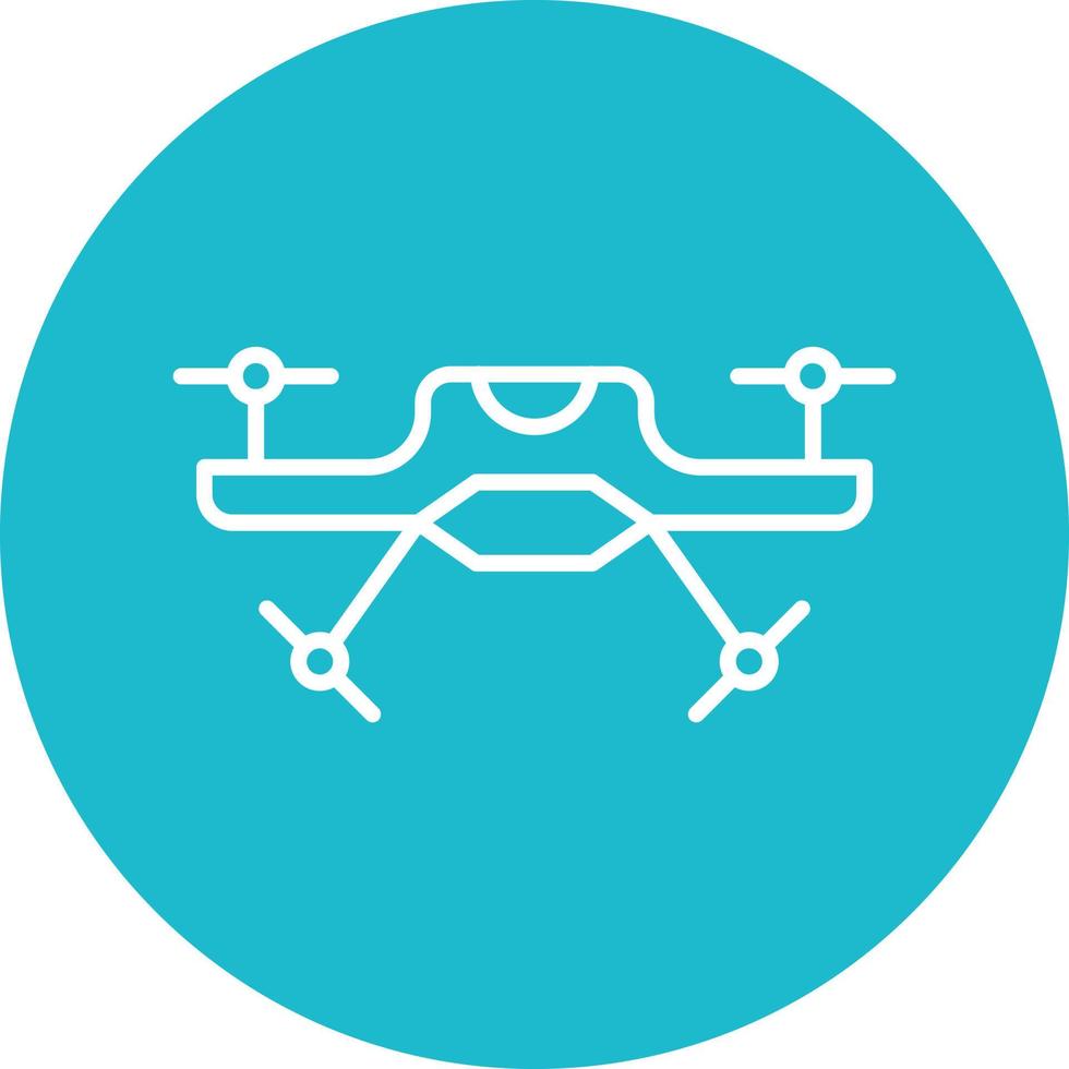 ícone de fundo do círculo de linha de drone vetor