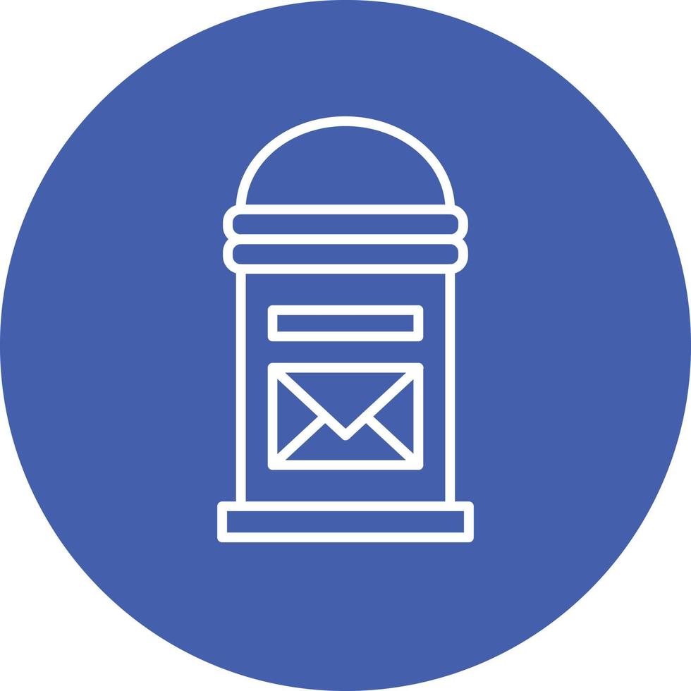 ícone de fundo de círculo de linha de caixa de correio vetor