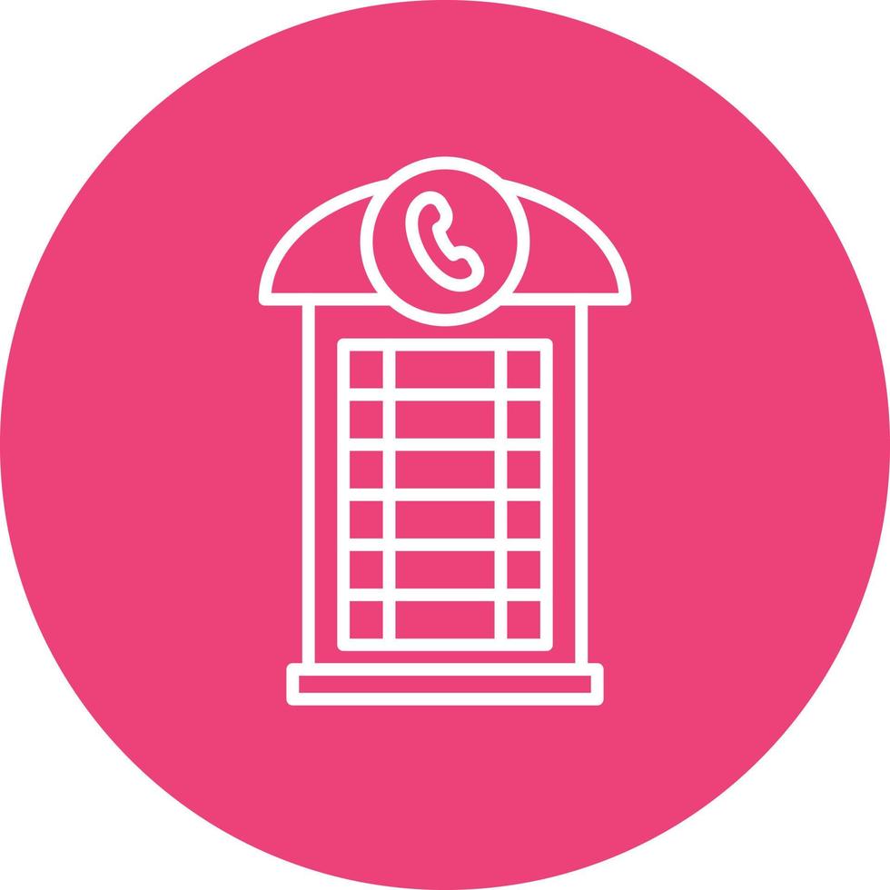 ícone de fundo de círculo de linha de cabine telefônica vetor