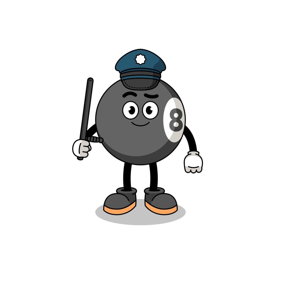 ilustração dos desenhos animados da polícia de bola de bilhar vetor