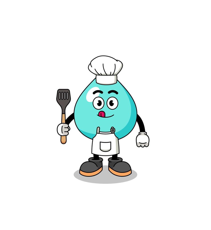 ilustração de mascote de chef de água vetor