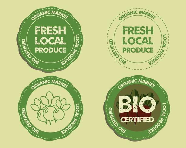 Emblemas de produtos frescos da fazenda vetor