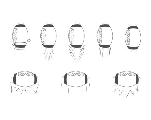 Coleção de ícone monocromático de bola de futebol americano vetor