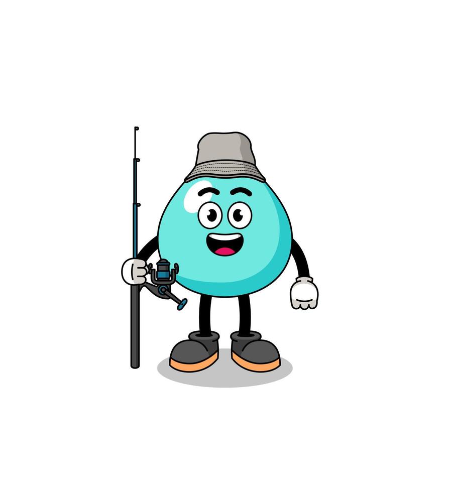 ilustração de mascote de pescador de água vetor