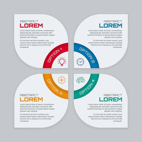 Modelo de infográfico em forma de trevo de quatro folhas vetor