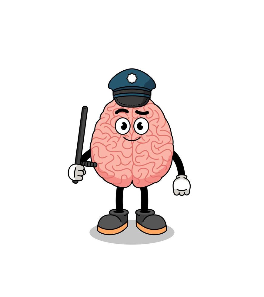 ilustração dos desenhos animados da polícia do cérebro vetor
