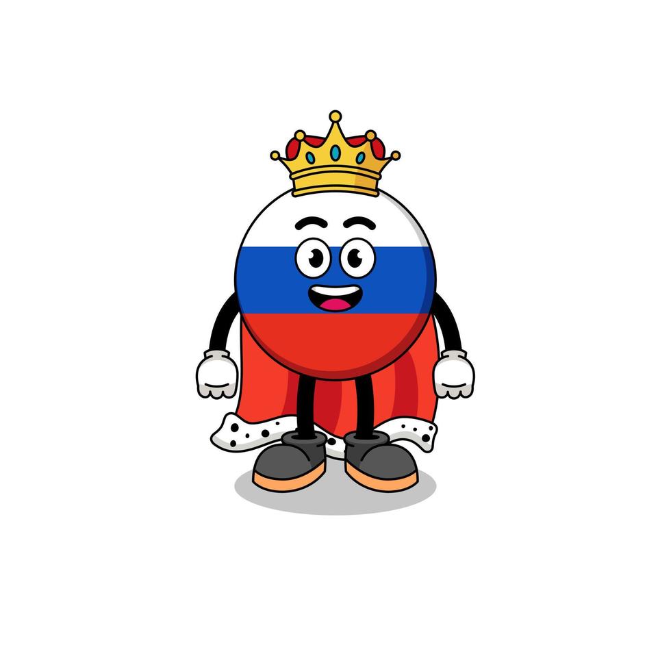 ilustração de mascote do rei da bandeira da rússia vetor