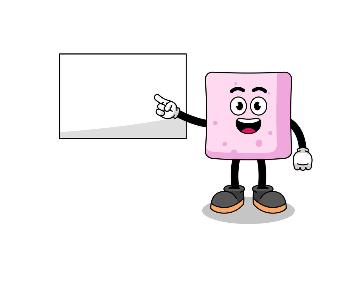 ilustração de marshmallow fazendo uma apresentação vetor