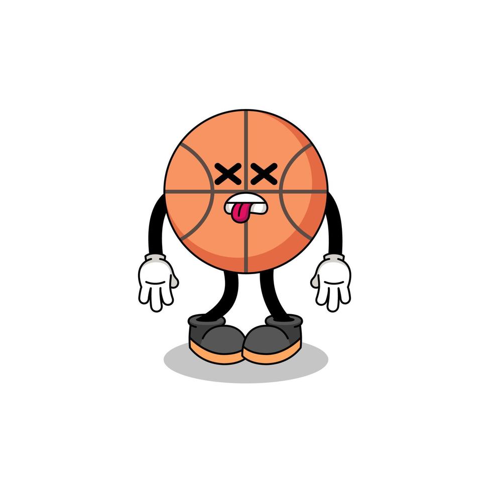 a ilustração de mascote de basquete está morta vetor