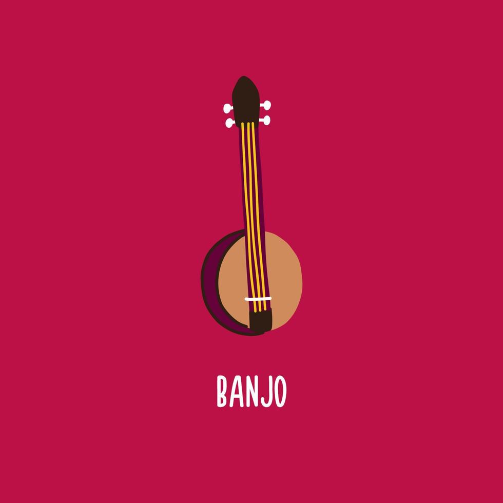 jazz instrumento musical clássico banjo vetor