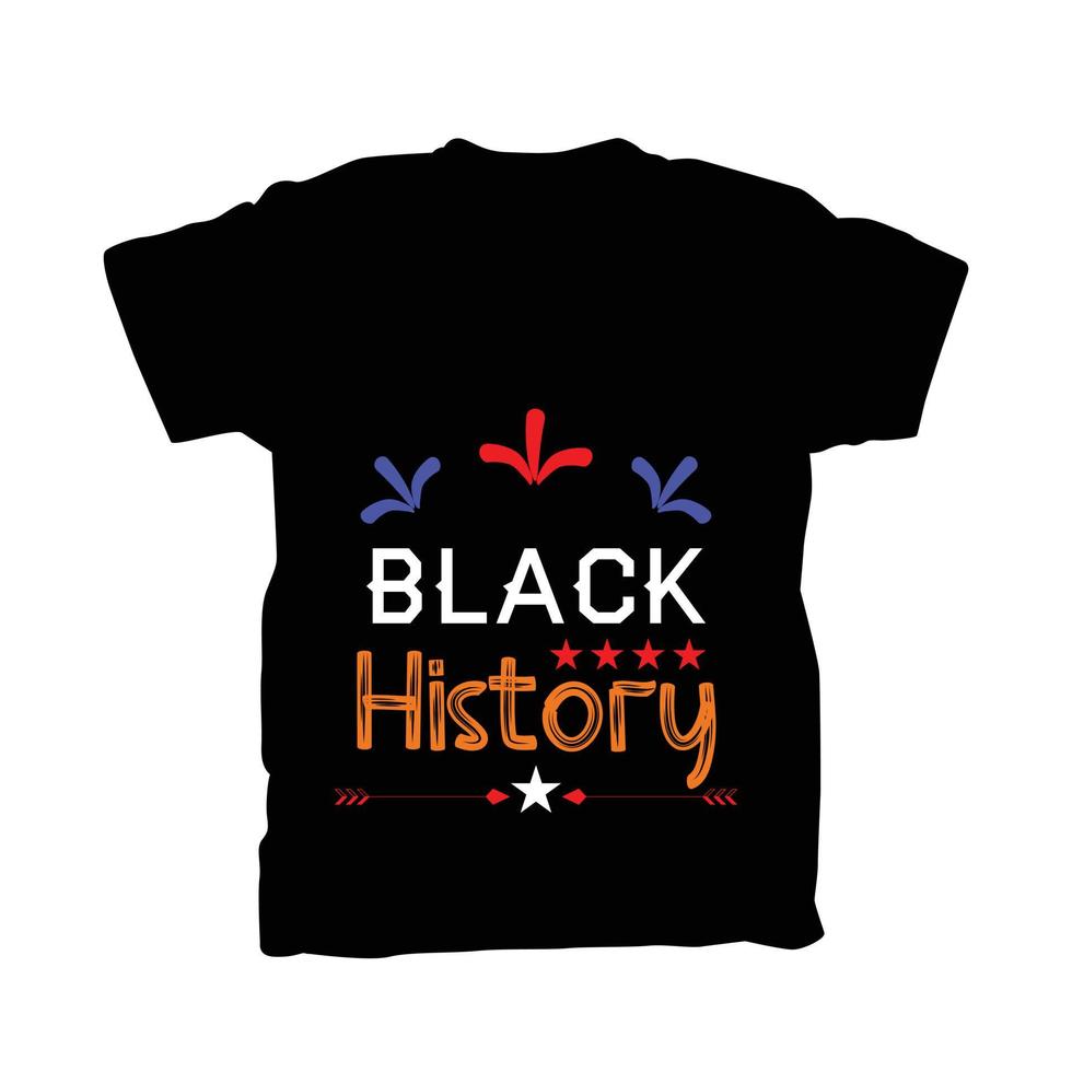 design de camiseta de história negra vetor