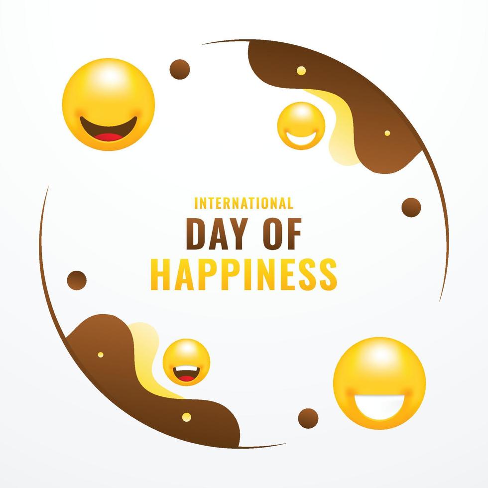 dia da felicidade com design de sorriso vetor