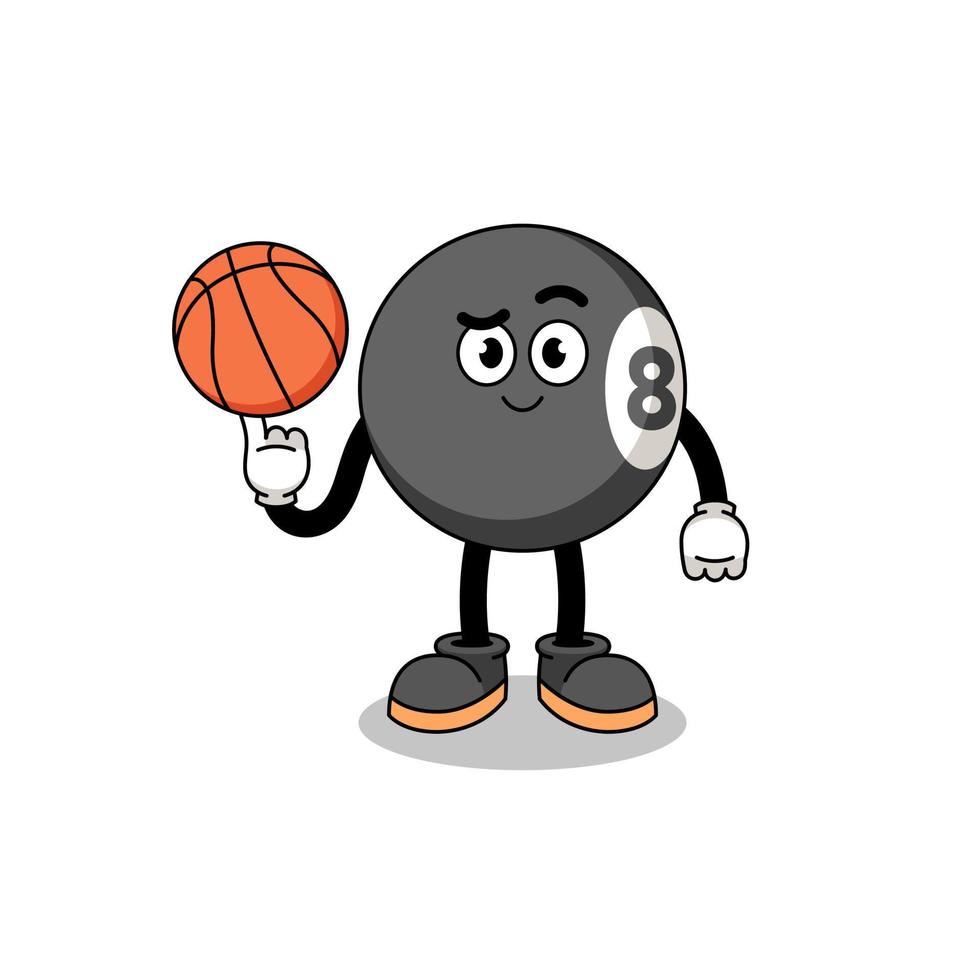 ilustração de bola de bilhar como jogador de basquete vetor