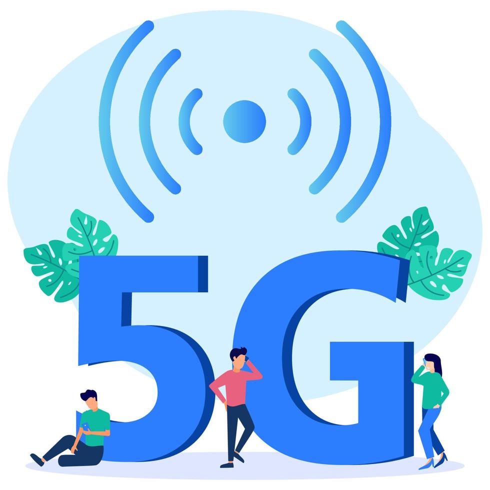 ilustração vetorial gráfico personagem de desenho animado da rede 5g vetor