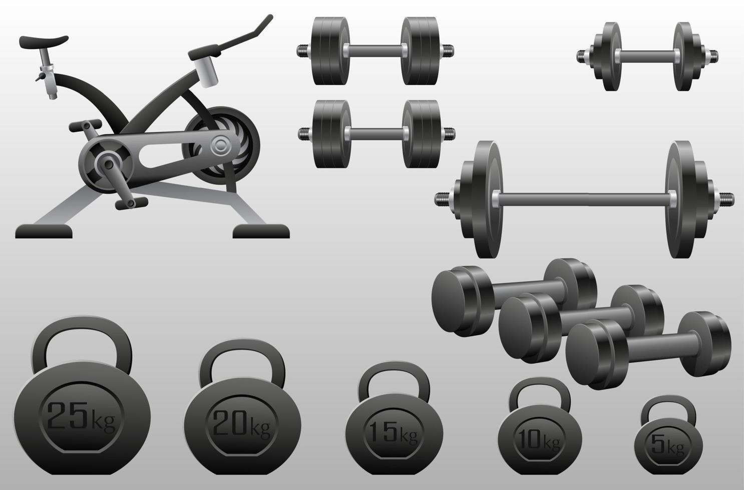 conjunto de ícones de equipamentos esportivos. ilustração vetorial vetor