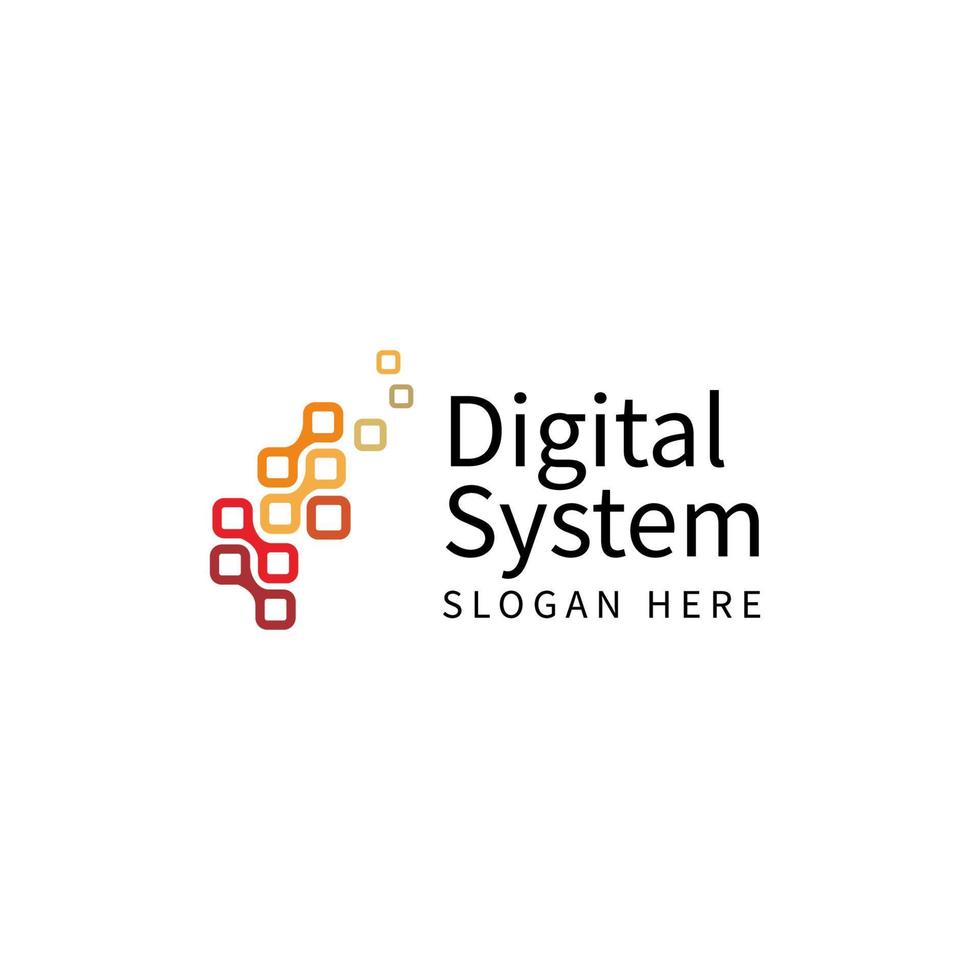 design de logotipo de segurança de sistema de dados digitais vetor