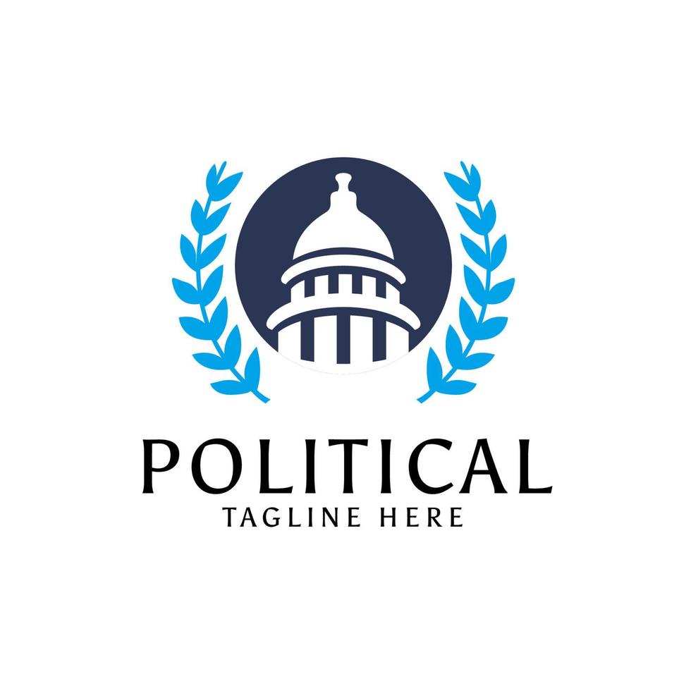 design de logotipo do capitólio político vetor
