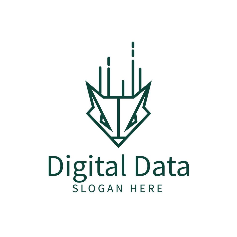 design de logotipo de segurança de sistema de dados digitais vetor