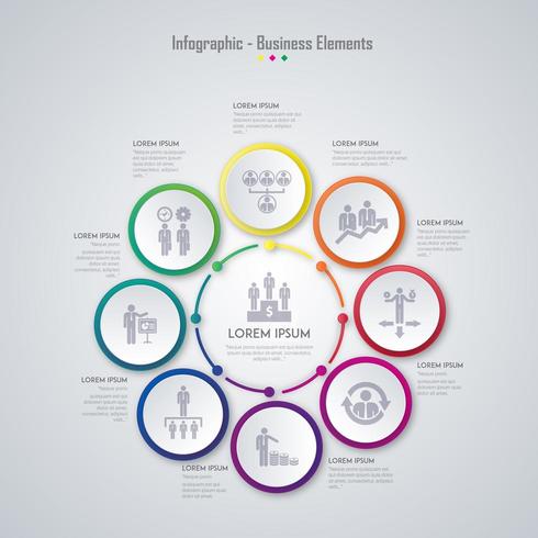 Infográfico de negócios coloridos vetor