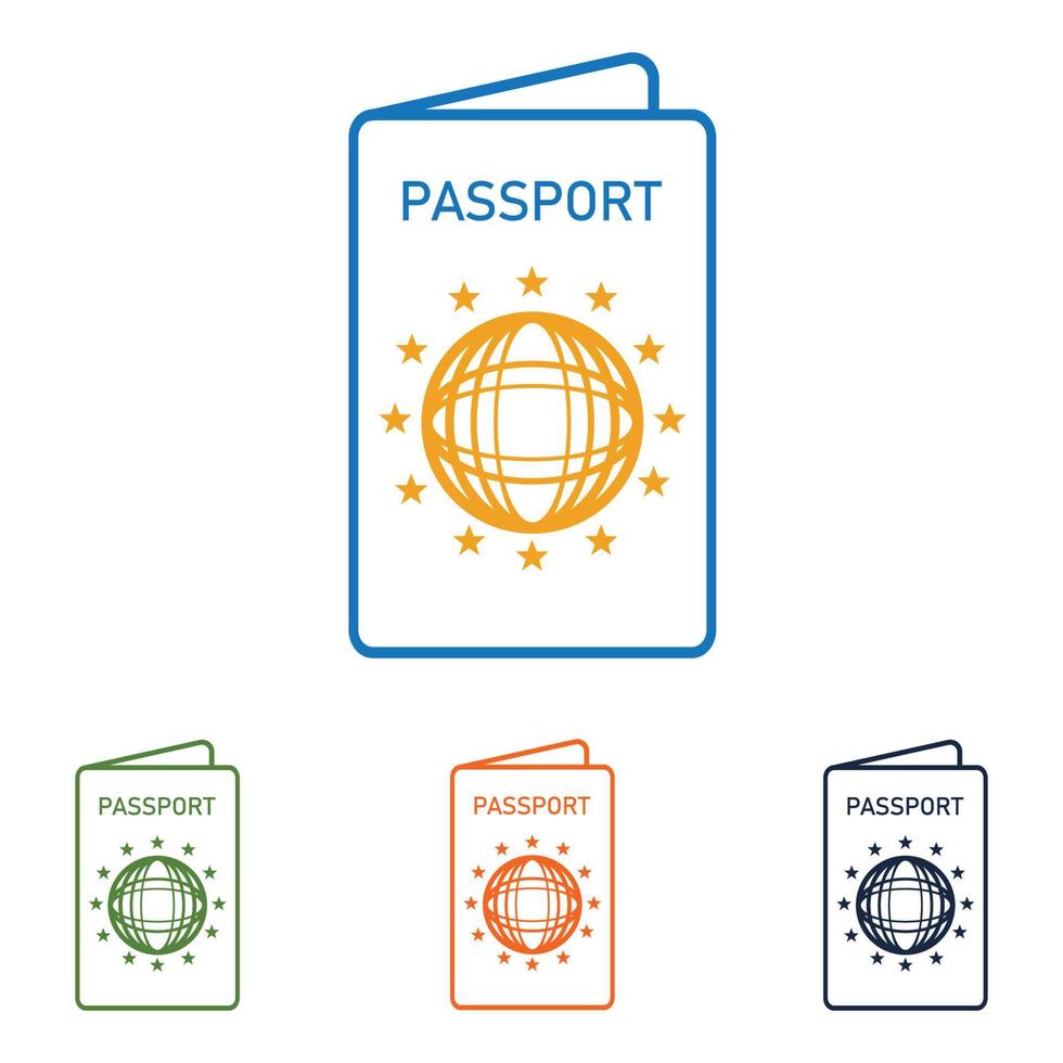 vetor de ícone de passaporte