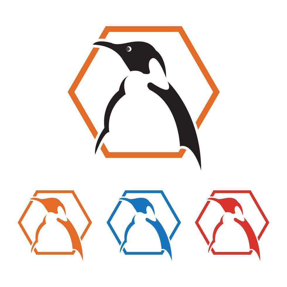 ilustração do logotipo do pinguim vetor