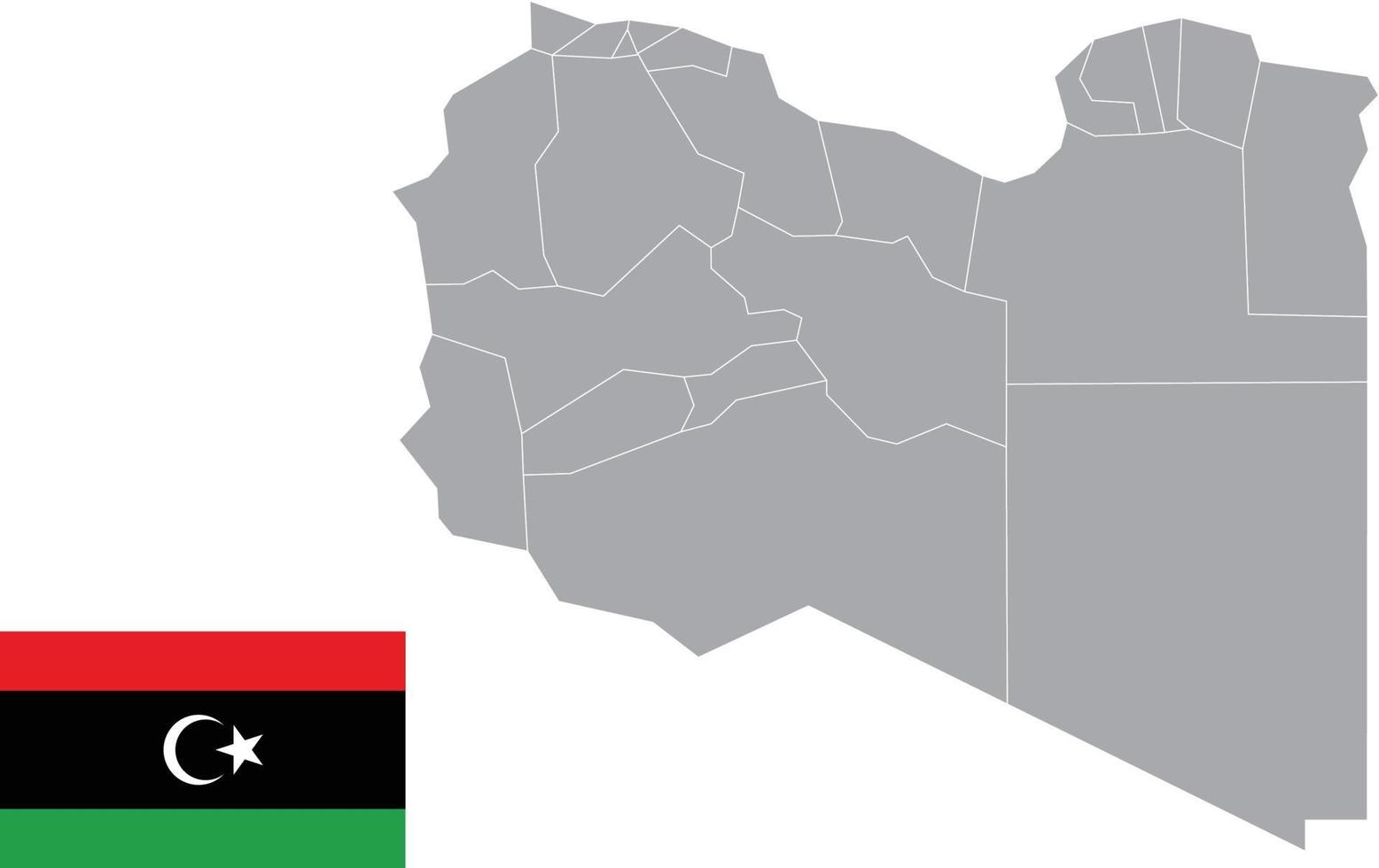 mapa da Líbia. bandeira da Líbia. ilustração em vetor símbolo ícone plano