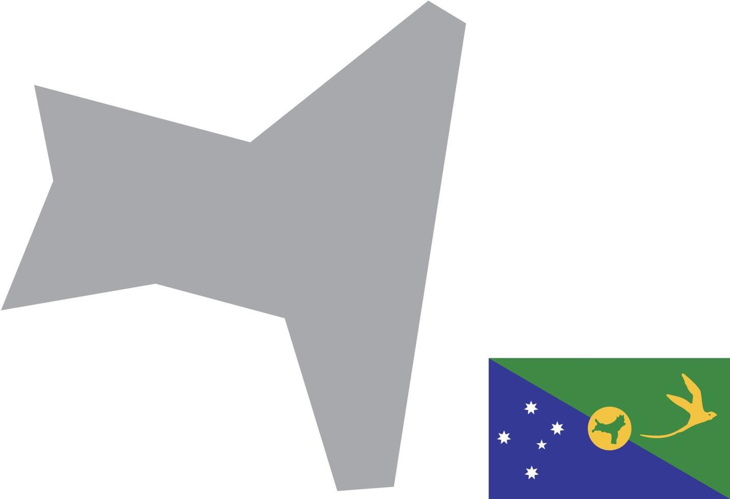 mapa da ilha natal. bandeira da ilha natal. ilustração em vetor símbolo ícone plano