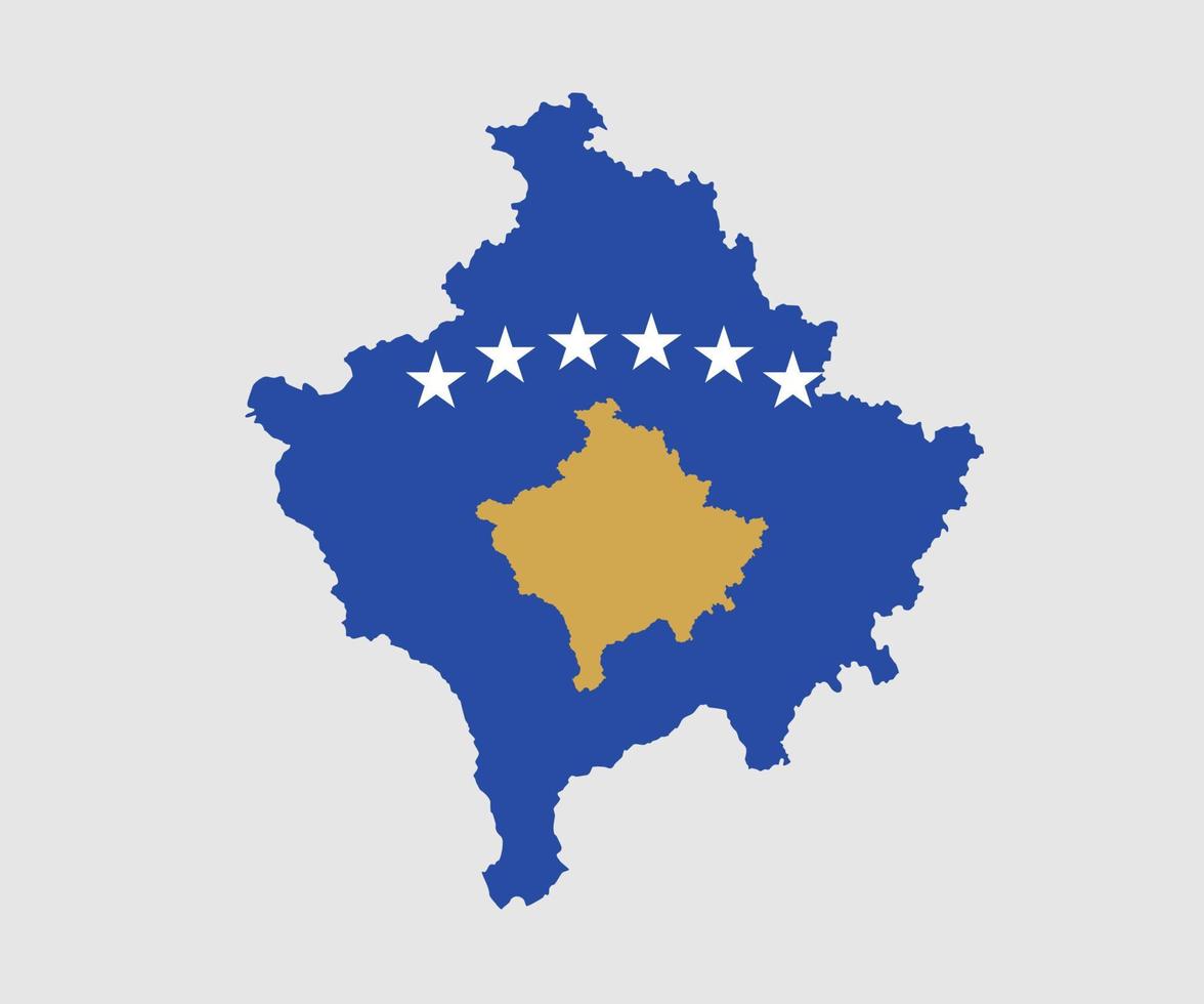 mapa e bandeira do Kosovo vetor