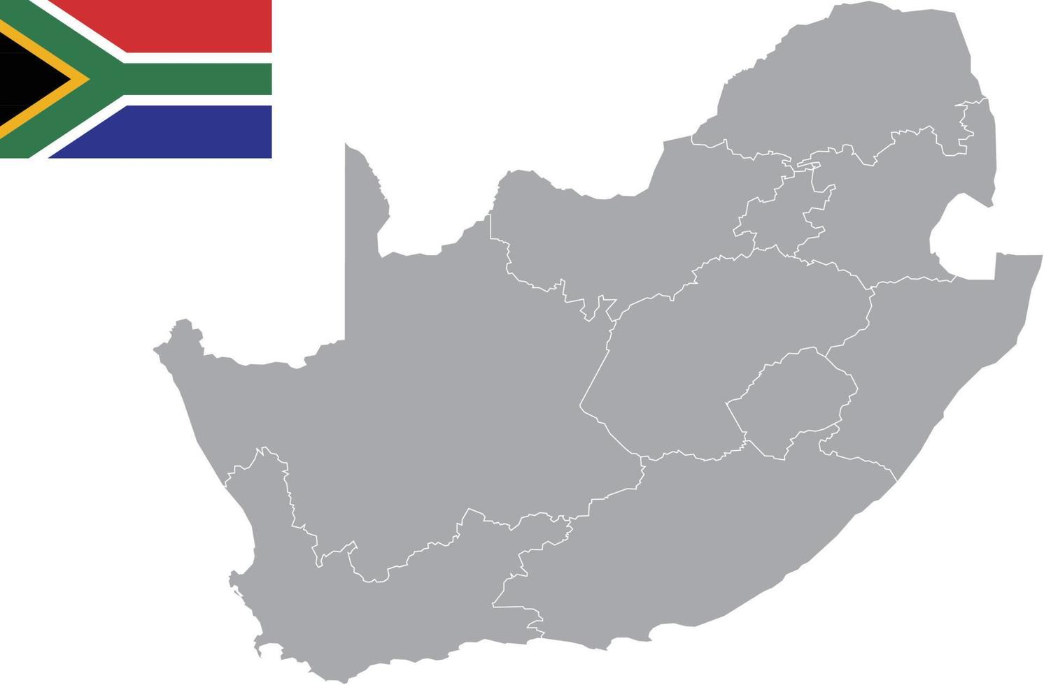 mapa da áfrica do sul. bandeira da áfrica do sul. ilustração em vetor símbolo ícone plano