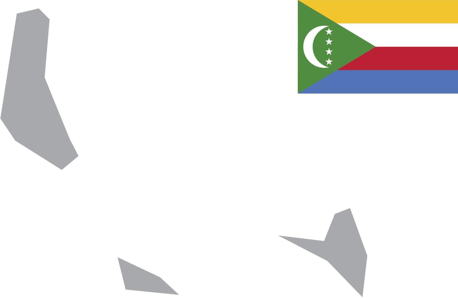 mapa de comores. bandeira de comores. ilustração em vetor símbolo ícone plano