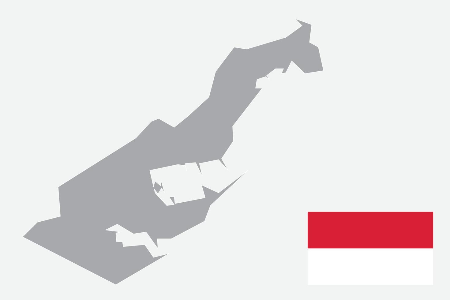 mapa de Mônaco. bandeira de Mônaco. ilustração em vetor símbolo ícone plano