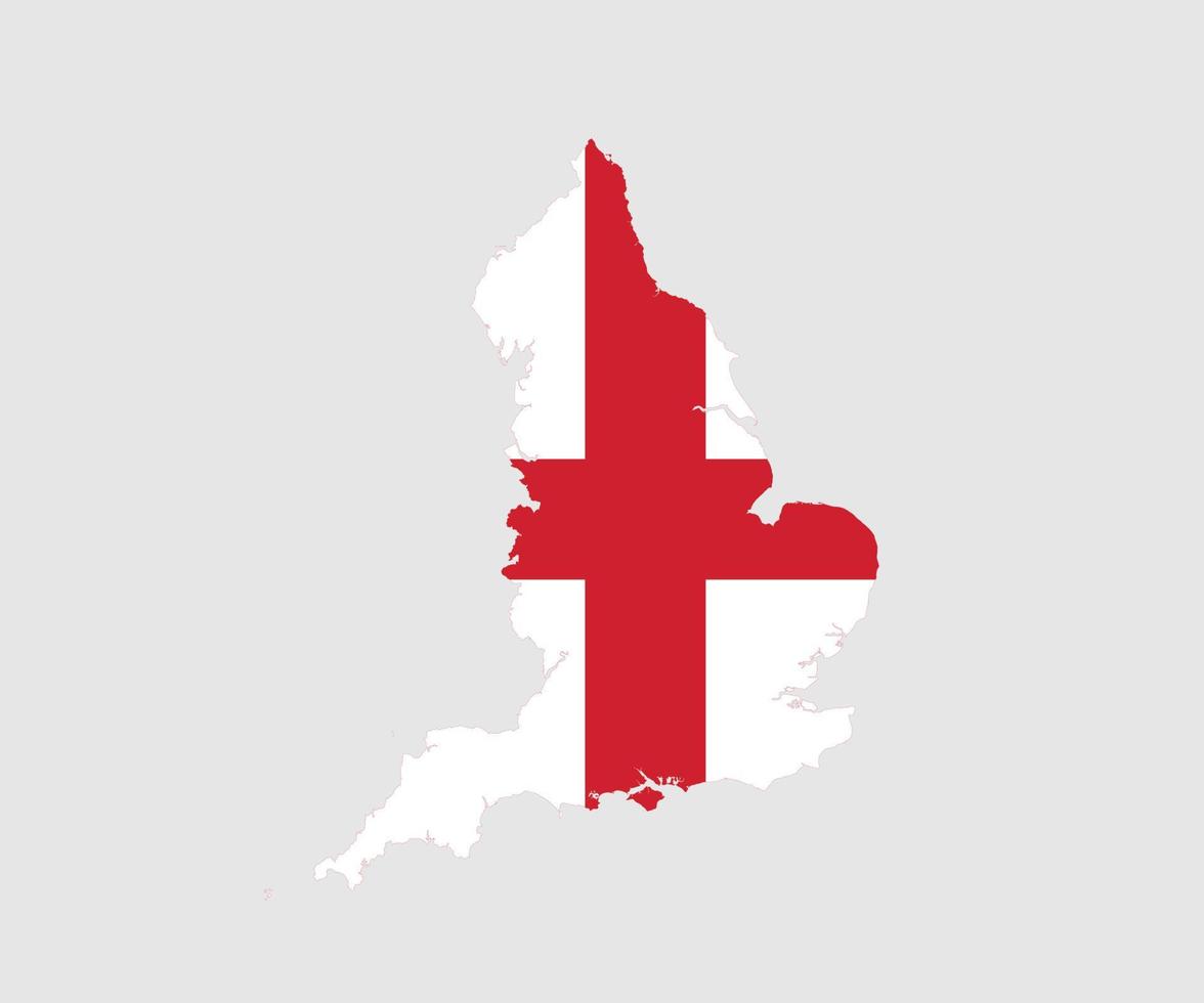 mapa e bandeira da Inglaterra vetor