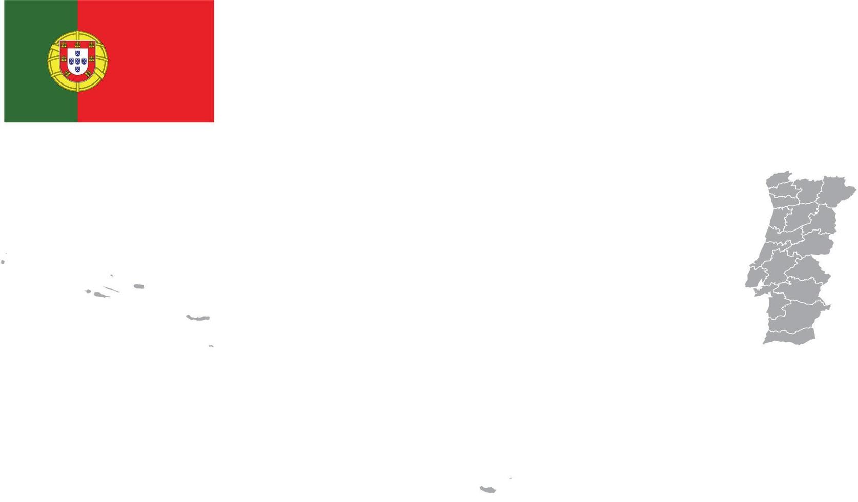 mapa de portugal. bandeira de portugal. ilustração em vetor símbolo ícone plano
