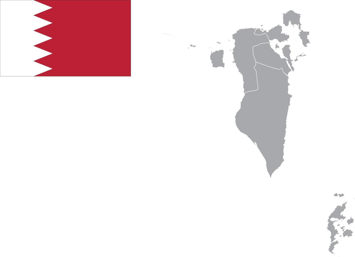 mapa do Bahrein. bandeira do Bahrein. ilustração em vetor símbolo ícone plano