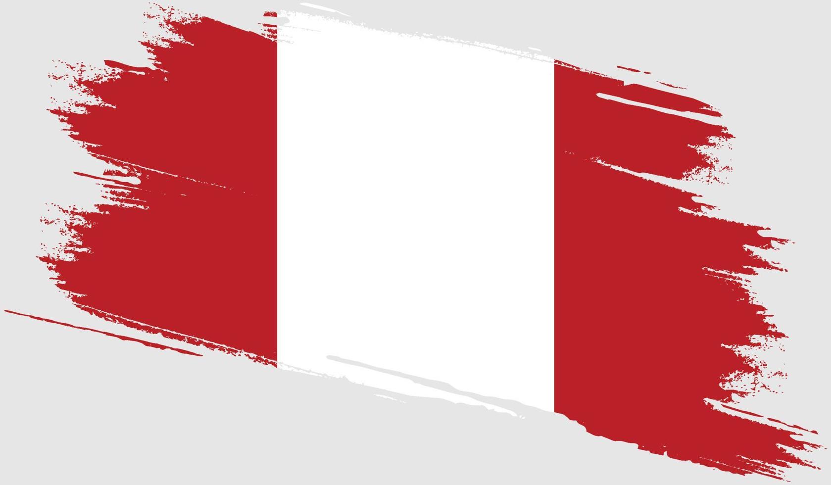 bandeira do peru com textura grunge vetor