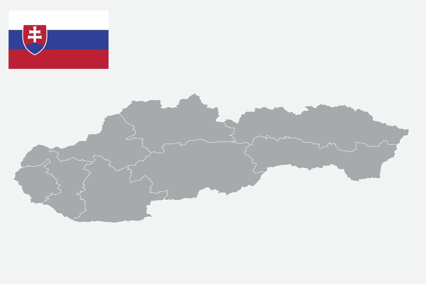 mapa da Eslováquia. bandeira da Eslováquia. ilustração em vetor símbolo ícone plano