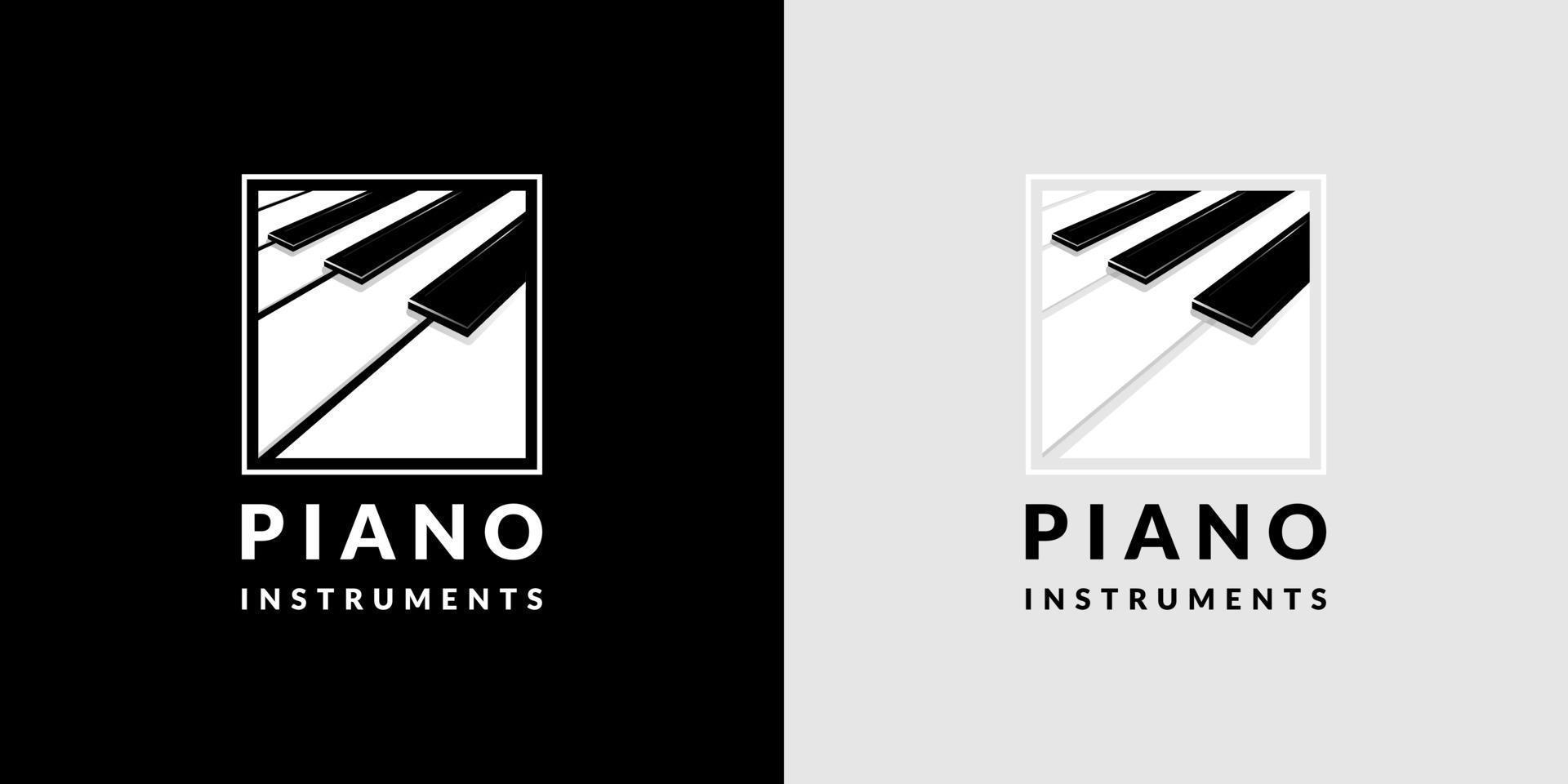 vetor de design de logotipo de música de piano