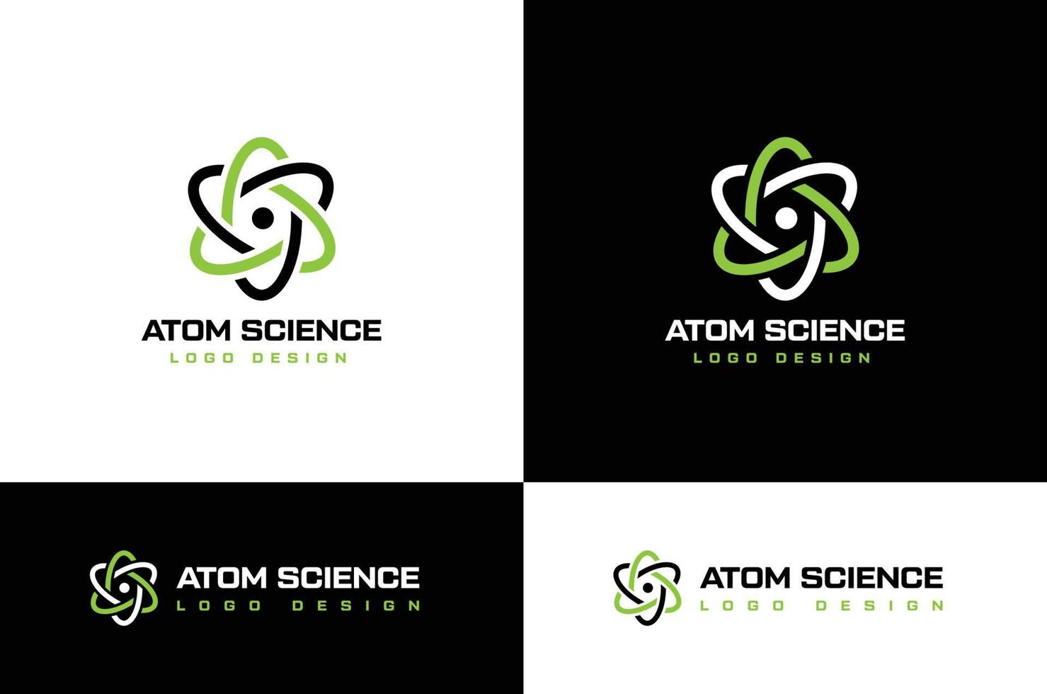 conceito de design de logotipo de ciência do átomo vetor