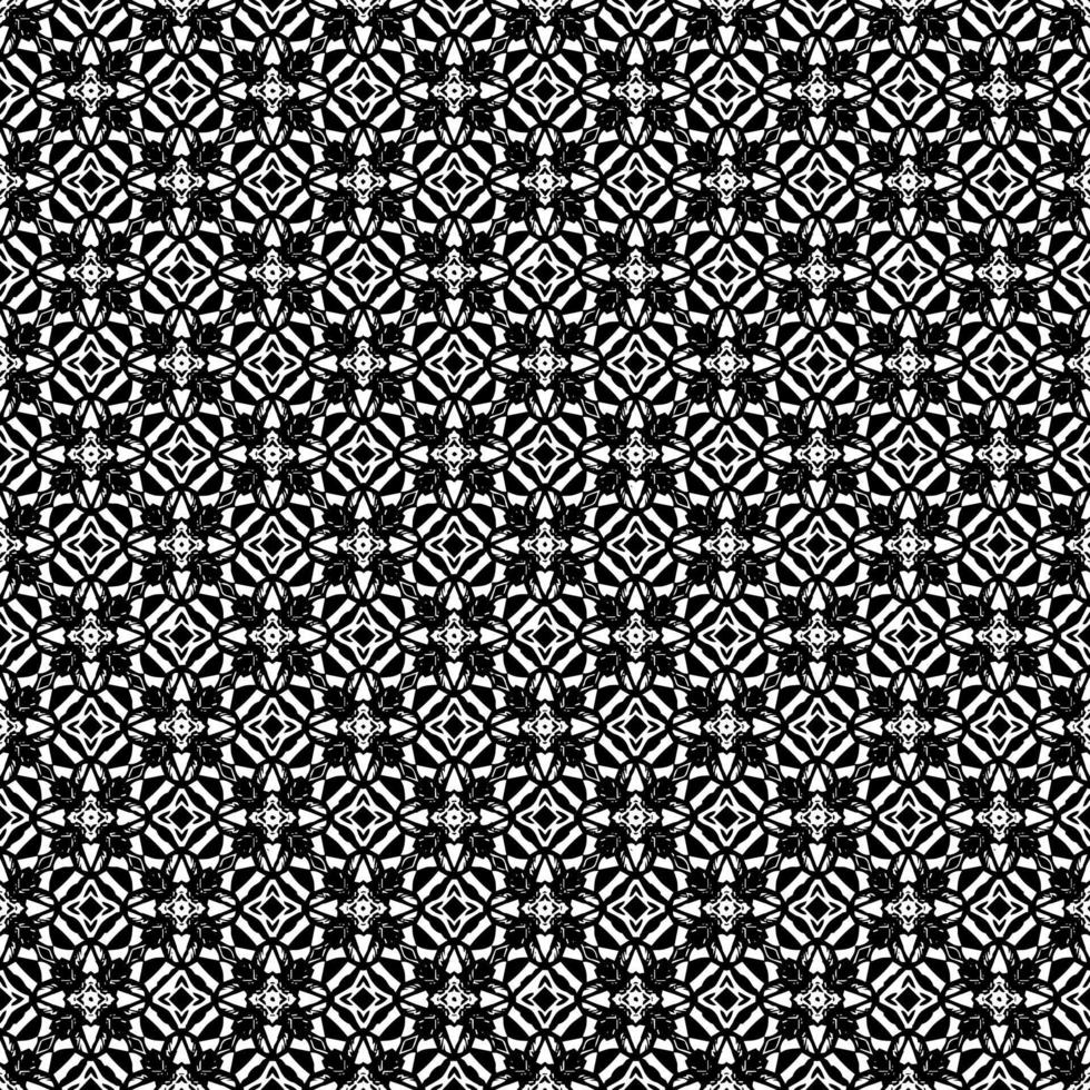 textura padrão sem costura preto e branco. design gráfico ornamental em tons de cinza. ornamentos de mosaico. modelo de padrão. ilustração vetorial. eps10. vetor