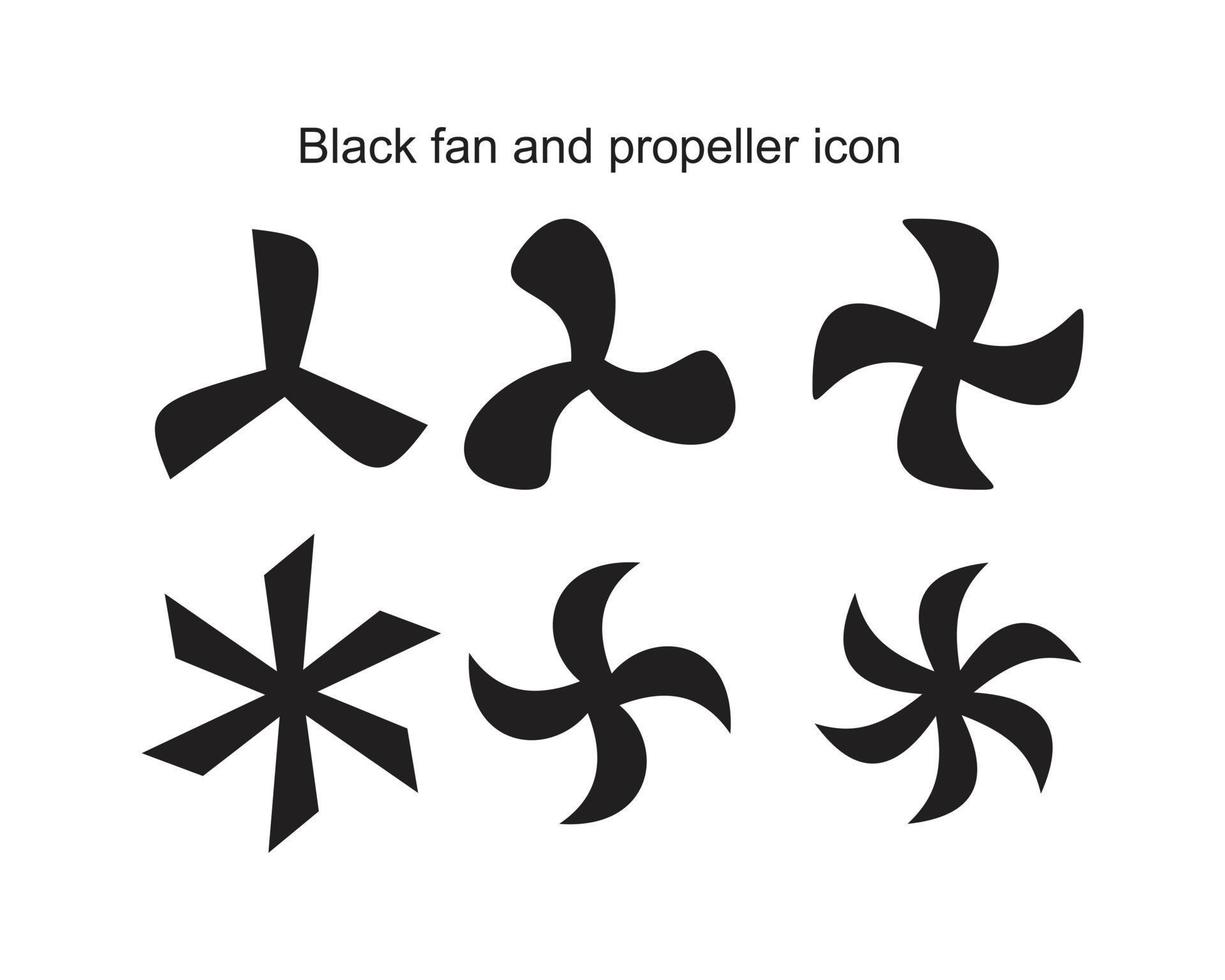 modelo de ícone de ventilador e hélice preto cor preta editável. fã preto e ícone de hélice símbolo ilustração vetorial plana para design gráfico e web. vetor