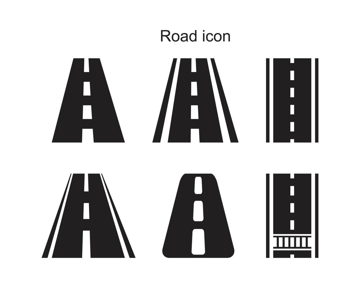 modelo de ícone de estrada cor preta editável. vetor