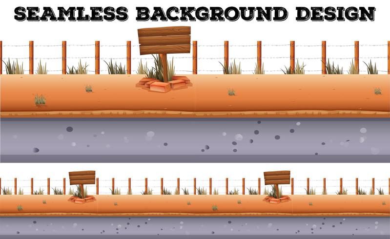 Projeto de plano de fundo sem emenda com cerca e calçada vetor