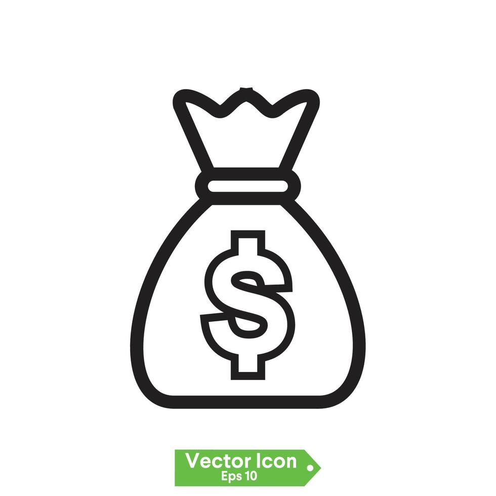 dinheiro e ícones de linha de pagamento. dólar e dinheiro vector conjunto de ícones lineares.