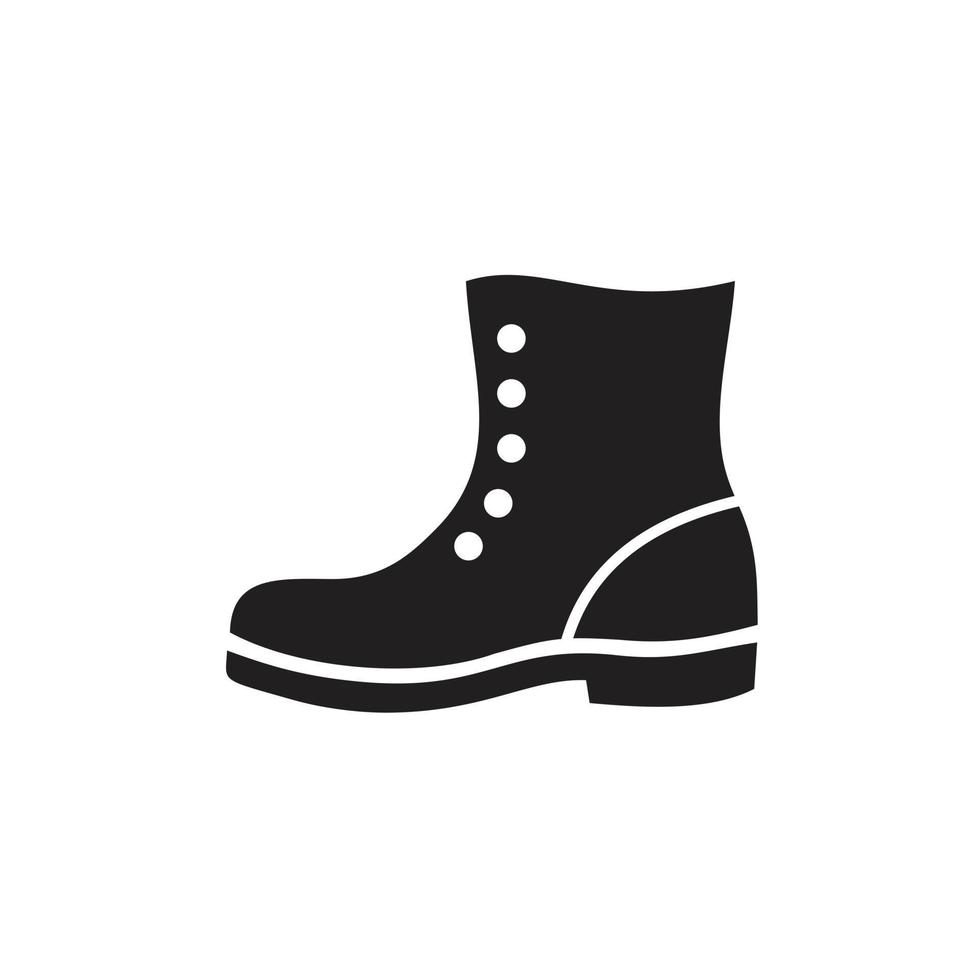 modelo de ícone de botas cor preta editável. botas ícone símbolo ilustração vetorial plana para design gráfico e web. vetor