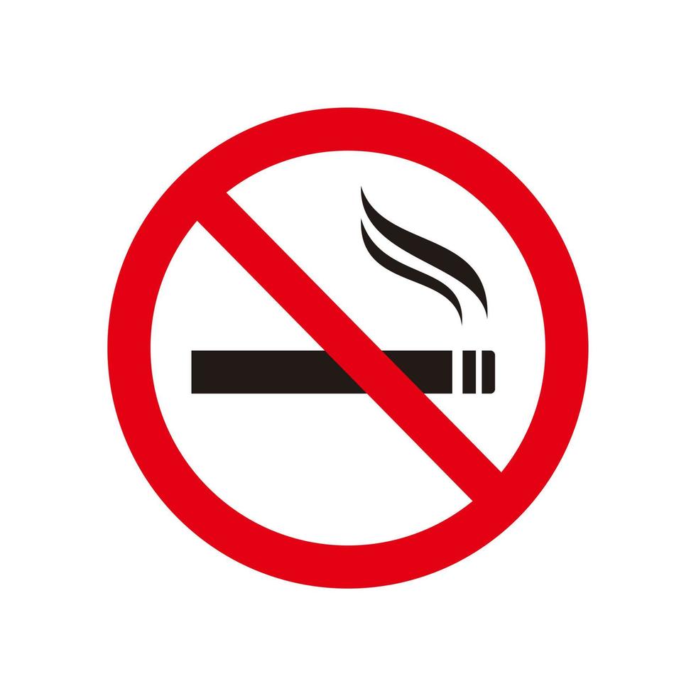 não fumar ícone de sinal de aviso. vetor