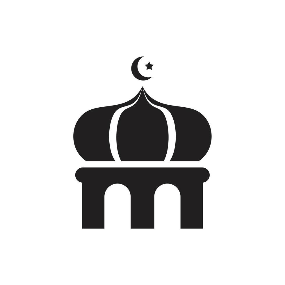 cor preta do modelo de ícone do islã editável. Ilustração em vetor plana símbolo ícone islão para design gráfico e web.