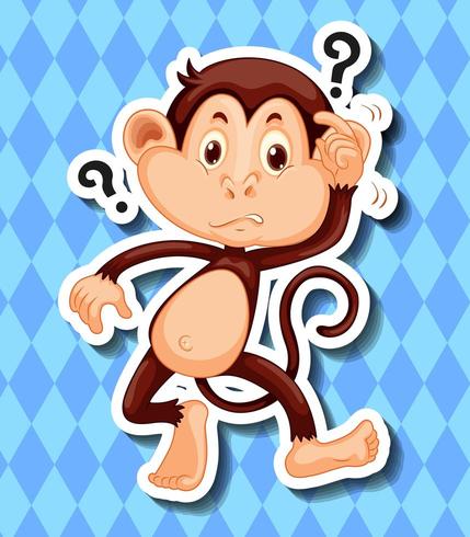 Macaco com pontos de interrogação vetor