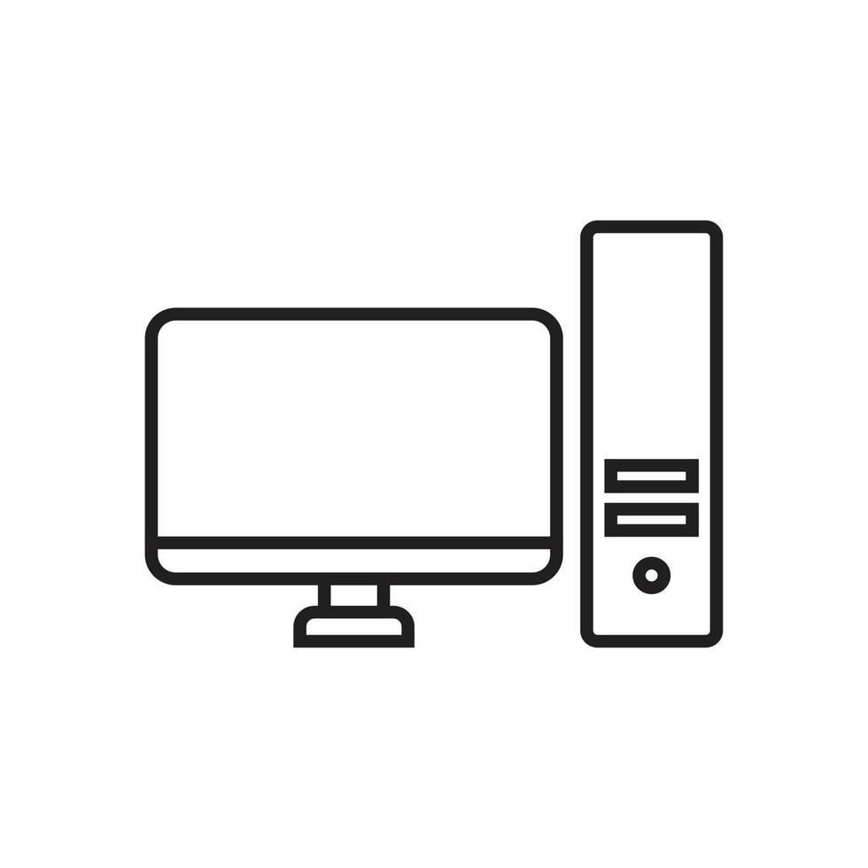 modelo de ícone de computador cor preta editável. computador ícone símbolo ilustração em vetor plana para design gráfico e web.