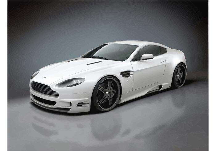 Branco Aston Martin V12 Vantage vetor